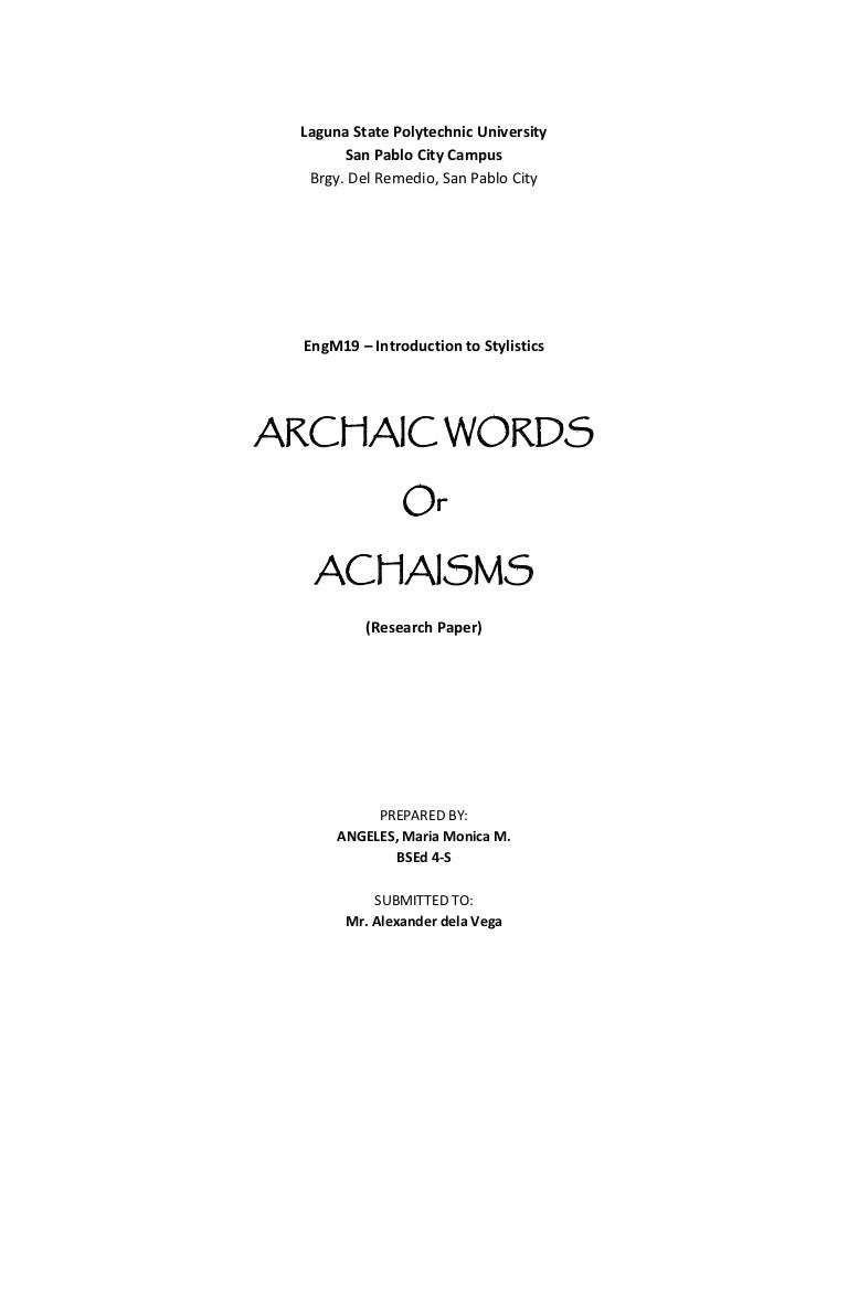 What is archaism 72 What is archaism 44